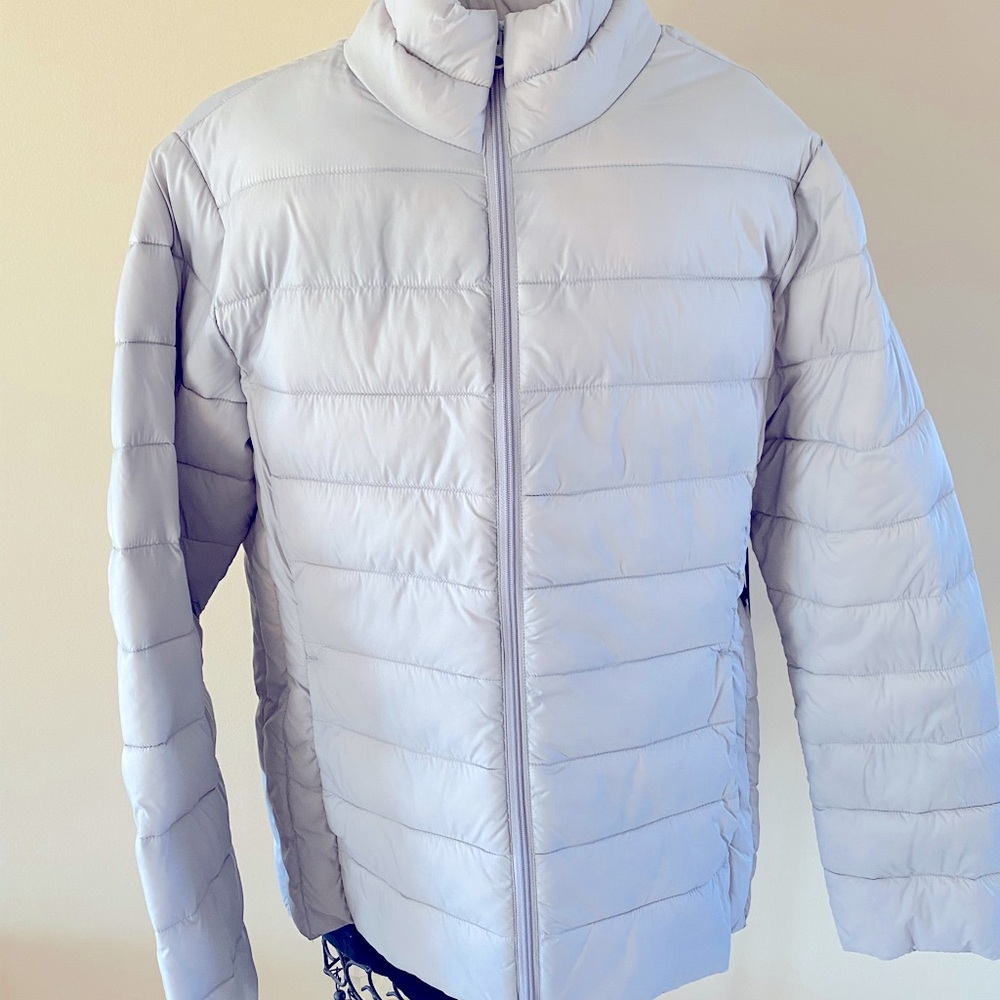 a.n.a. Women’s Gray Lightweight Puffer Coat Size Large